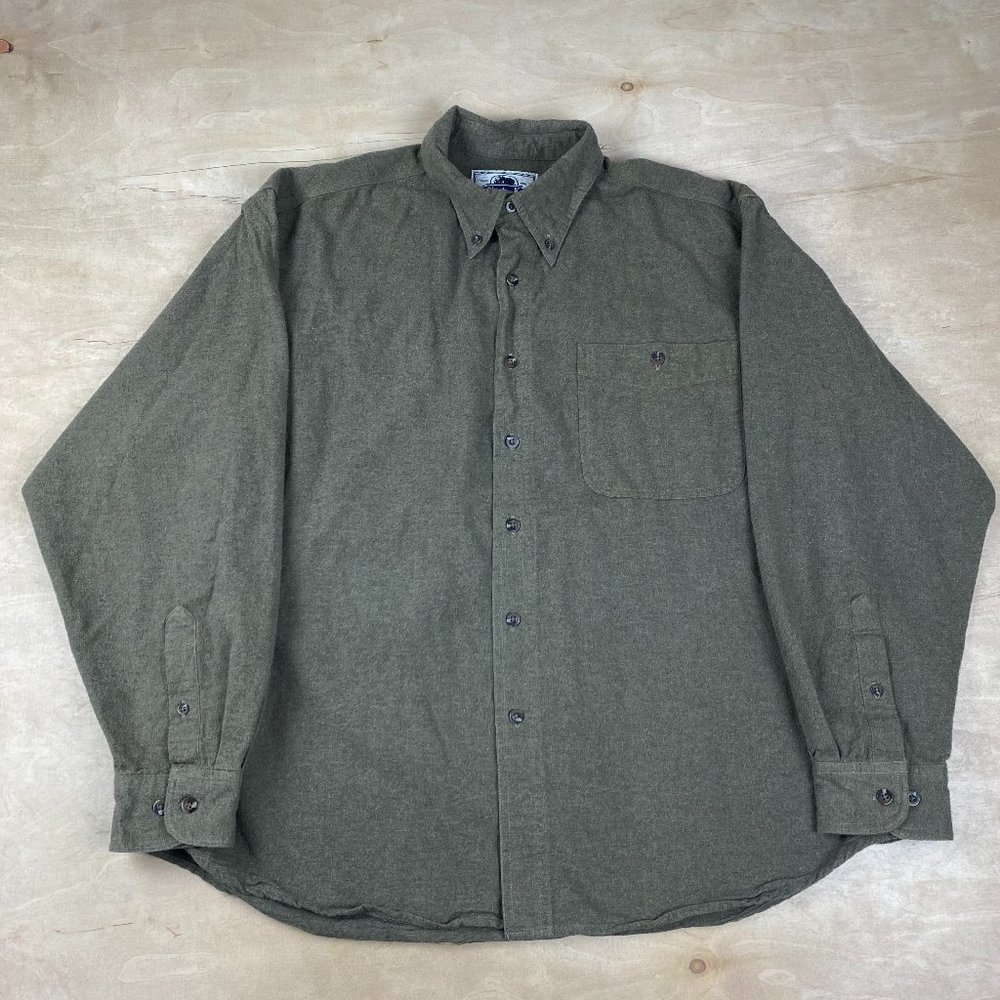 Vintage NAK Casual Outdoor Green Long Sleeve Button Up Men's Size Large